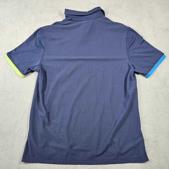 IBKUL Polo Shirt Mens Medium Blue Mesh Performance Golf Athletic UPF 30 Outdoor - Picture 6 of 9